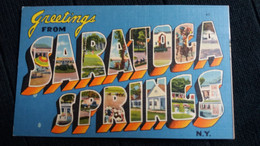 CPA GREETINGS FROM  SARATOGA SPRINGS NEW YORK  LETTRES  ED WALTER STROUP USA - Saratoga Springs