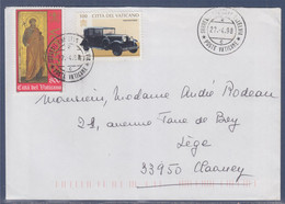 Enveloppe Cité Du Vatican 27.4.98 2 Timbres Europa + Voiture Graham Paige, Citta Del Vaticano - Briefe U. Dokumente