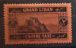 GRAND LIBAN 1925 TAXE , Yvert No 14, 3 Pi Noir Sur Orange,  Château De Beaufort, Neuf * MH TB - Impuestos