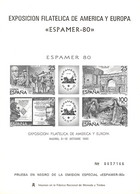 España. Prueba De Lujo Nº 3. Espamer '80. - Hojas Conmemorativas