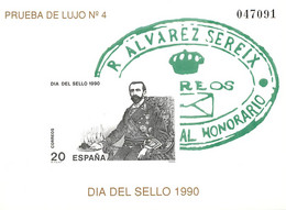 España. Prueba De Lujo Nº 20 Dia Sello 1990 A. Sereix - Commemorative Panes