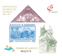 España. Prueba De Lujo Nº 25 Granada 92 - Feuillets Souvenir