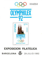 España. Prueba De Lujo Nº 26 Olymphilex 1992 - Souvenirbögen