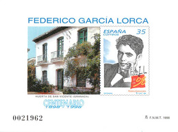 España. Prueba De Lujo Nº 65 Federico García Lorca 98 - Feuillets Souvenir