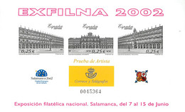 España. Prueba De Lujo Nº 78 Exfilna 2002 Salamanca - Feuillets Souvenir