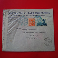 LETTRE ALEXANDRIA CONSTANTIN X PAPASSINESSIOU POUR PARIS - 1866-1914 Khédivat D'Égypte