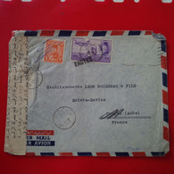 LETTRE LE CAIRE ALBERT M.LEVY POUR TROYES BONNETERIE AIGLON PAR AVION - Storia Postale