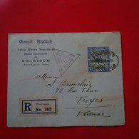 LETTRE RECOMMANDE SOUDAN KHARTOUM CENSOR POUR TROYES - Soedan (...-1951)