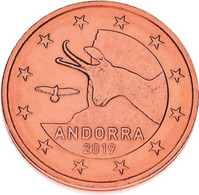 Andorra 1 Euro Cent 2019 UNC Chamois Bird - Andorra