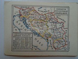 D182699 Yugoslavia Map Esperanto - Federatiovo Popola Respubliko Jugoslavio -cancel Ljubljana  1951 Many Autographs - Esperanto