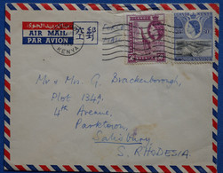 C KENYA   BELLE LETTRE    1960  NAIROBI   POUR SALISBURY S. RHODESIA    + AFFRANCHISSEMENT INTERESSANT - Kenya, Uganda & Tanzania