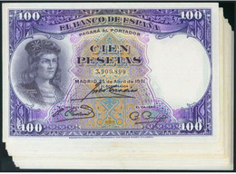 Spain España Espagne 1 PCS 1 NOTE 1 BANKONOTE 100 Pesetas 1931 AunC - [ 4] 1975-…: Juan Carlos I.