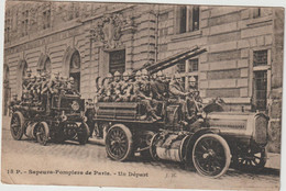 Dav :Paris :  Sapeur  Pompiers De  Paris , Un Départ , Automobile -voiture, 1923 - Ohne Zuordnung