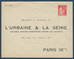 FRANCE : ENTIER POSTAL Neuf 50c Type Paix. EPTSC . " L'URBAINE ET LA SEINE" . TB . Mod 102 Bis RR - Overprinted Covers (before 1995)