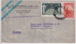 ARGENTINA - 1950 - MARQUE "ANO DEL LIBERTADOR GENERAL SAN MARTIN" Sur ENVELOPPE De BUENOS AIRES => BUSSANG (VOSGES) - Briefe U. Dokumente