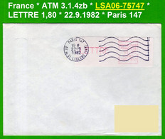 France ATM Vignette LSA06-75747 / Michel 3.1.4 Zb / LETTRE 1,80 FF / Paris 147 / LSA Distributeurs Automatenmarken - 1981-84 Types « LS » & « LSA » (prototypes)