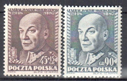 Poland 1952 - General Karol Swierczewski - Mi.726-27 - MNH(**) - Unused Stamps