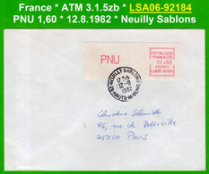 France ATM Vignette LSA06-92184 / Michel 3.1.5 Zb / PNU 1,60 FF / Neuilly Sablons / LSA Distributeurs Automatenmarken - 1981-84 LS & LSA Prototypen