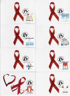 Brazil 2011 Complete Series With 8 Maximum Card AIDS Prevention Campaign Medicine Disease - Maximumkaarten