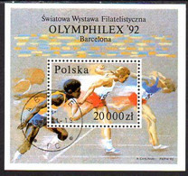 POLAND 1992 Olymphilex  Block  Used.  Michel Block 118A - Blokken & Velletjes