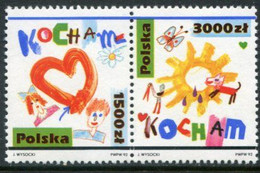 POLAND 1992 Children's Drawings  MNH / **.  Michel 3386-87 - Unused Stamps