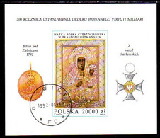 POLAND 1992 Order Of Military Virtue Block  Used.  Michel Block 117 - Gebruikt