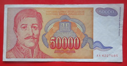 X1- 50 000 Dinara 1994. Yugoslavia- Fifty Thousand Dinars, Djordje Petrovic-Karadjordje, Circulated Banknote - Yugoslavia