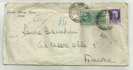 ESPRESSO LIRE 1,25 + CENT. 50 SU BUSTA GRANDE ALBERGO FLORA ROMA 1942 - Afgestempeld