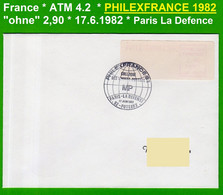 France ATM Vignette LSA 92954 / Michel 4.2 / 2,90 FF On Cover / PHILEXFRANCE 82 / LSA Distributeurs Automatenmarken - 1981-84 LS & LSA Prototipi