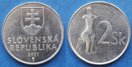 SLOVAKIA - 2 Koruna 2001 "Venus Of Nitriansky Hrádok" KM# 13 Republic (1993) - Edelweiss Coins - Slovacchia