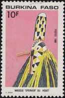 Burkina Faso 1988 Oblitéré Used Masque Epervier Du Houet SU - Burkina Faso (1984-...)