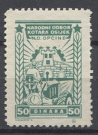 Yugoslavia 1950th , NO Kotara Osijek, Local Administrative Stamp, Revenue, Tax Stamp 50d - Officials
