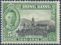 Great Britain,HONG KONG,1941 The 100th Anniversary Of The Colony,5C Black / Green -MINT - Ungebraucht