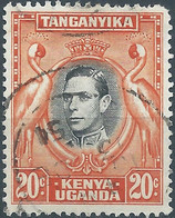 Great Britain,TANGANYIKA,TANGANIKA 1938 King George VI,20C Orange / Black,Oblitérée - Tanganyika (...-1932)