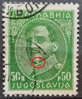 KING ALEXANDER-50 P-ERROR-DOT ON BEARD-RARE-YUGOSLAVIA-1932 - Ongetande, Proeven & Plaatfouten