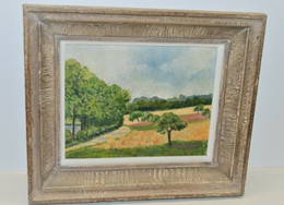 ANCIEN TABLEAU HUILE SUR TOILE PAYSAGE CAMPAGNE HST PEINTURE  XXe Déco Collection - Huiles