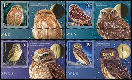 ROMANIA, 2020, OWLS, Birds, Birds Of Prey, 4 Stamps + Label, MNH (**); LPMP 2295 - Ungebraucht