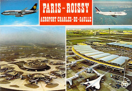 75  PARIS ROISSY Aéroport Airport Charles De Gaulle Aérogares 1 Et 2 Multivues Avion Concorde Air France Lufthansa - Flugwesen