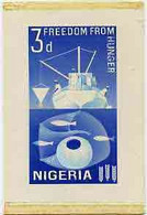 Nigeria 1963, Freedom From Hunger, Artwork For 3d Value By M Goaman On Board Size 3.5x6 (fishing) - ACF - Aktion Gegen Den Hunger
