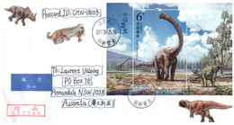 (WW 16) CHINA Cover Posted To Australia During COVID-19 Pandemic - Many Stamps & M/s With Dinosaurs (2 Covers) - Storia Postale