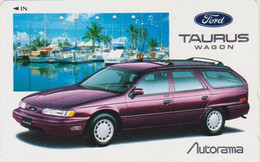 Télécarte JAPON / 110-011 - VOITURE - FORD TAURUS & BATEAU - CAR SHIP & PALM TREE - JAPAN Phonecard - AUTO TK - 3504 - Boats