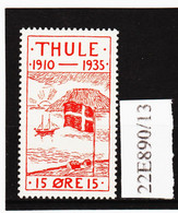 22E890/13 GRÖNLAND THULE1935  Michl  2  ** Postfrisch  ZÄHNUNG SIEHE ABBILDUNG - Thule