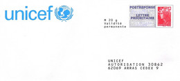 France, PAP,  Beaujard, Postréponse, Lettre Prioritaire, 11P065, Unicef - PAP: Ristampa/Beaujard