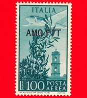 Nuovo - MNH - ITALIA - Trieste AMG FTT - 1949 - Democratica, Soprastampa Singola Linea -  Torre Del Campidoglio -100 - Posta Aerea