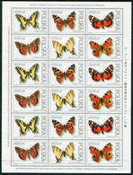 POLAND 1991 PHILANIPPON Philatelic Exhibition: Butterflies Sheet MNH / **.  Michel 3343-48 - Nuovi