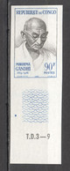 FR391 IMPERF 1967 CONGO MAHATMA GANDHI MICHEL #126 ST MNH - Mahatma Gandhi