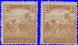 Hongrie 1916. ~  YT 164* (par 2) - 2 Fi. Moissonneurs - Unused Stamps