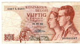 50 Francs - Frank 16.05.66 - Belgique - Belgïe - Roi Baudouin & Fabiola - Usagé - 50 Francos