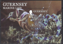 2014 Guernsey Marine Life Shrimp Souvenir Sheet MNH @BELOW FACE VALUE - Guernsey