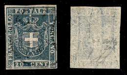 Antichi Stati Italiani - Toscana - 1860 - 20 Cent (20b) - Usato - Molto Bello - Colla + Cert AG (350) - Other & Unclassified